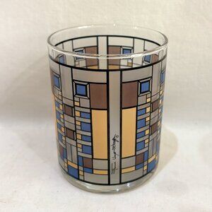 Frank Lloyd Wright Glass Votive Candle Holder 3.5" Low Ball Rock Glass Tumbler